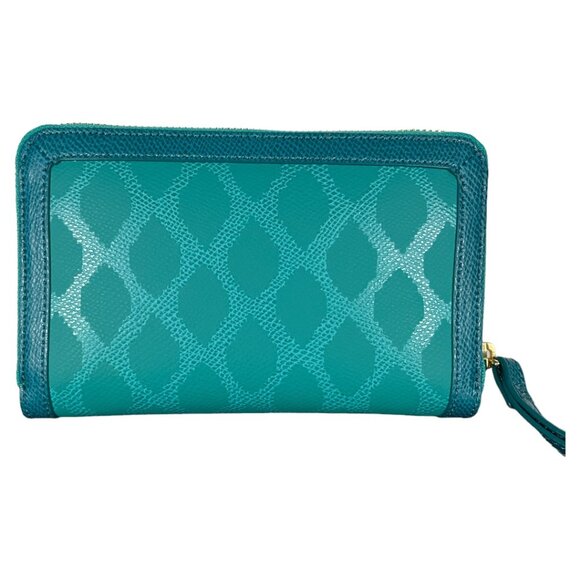 VERA BRADLEY Ultimate Wristlet, Ikat Diamonds Teal, Genuine Leather - Picture 4 of 6